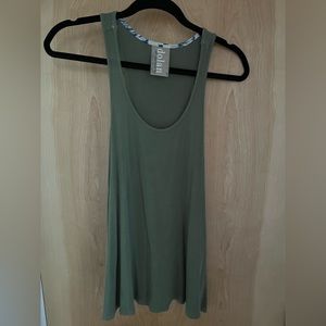 Anthropologie Dolan Left Coast Army Green Racerback Tank Top Small